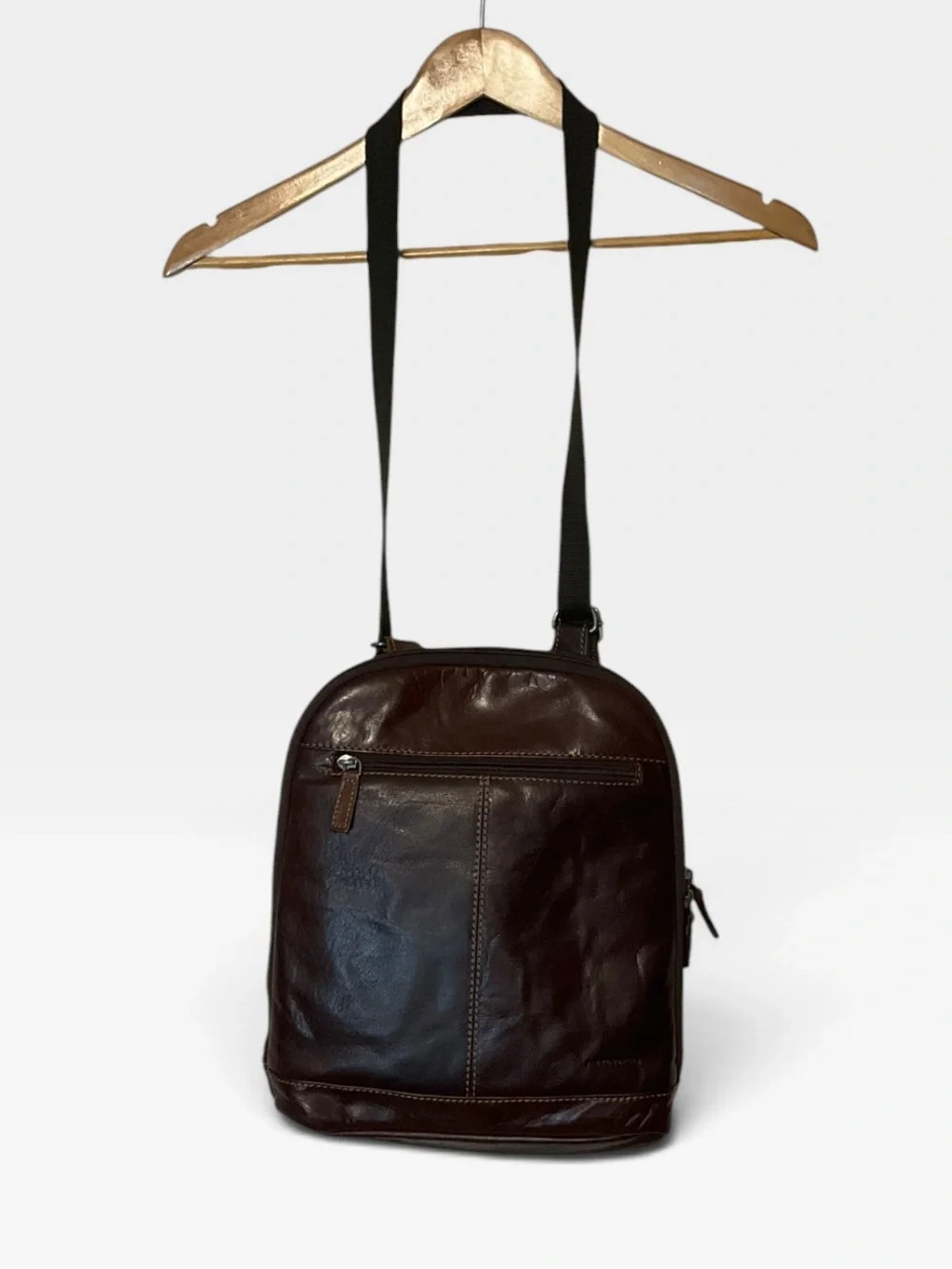 JACK GEORGES Voyager Leather Backpack/Sling Leather Unisex Brown